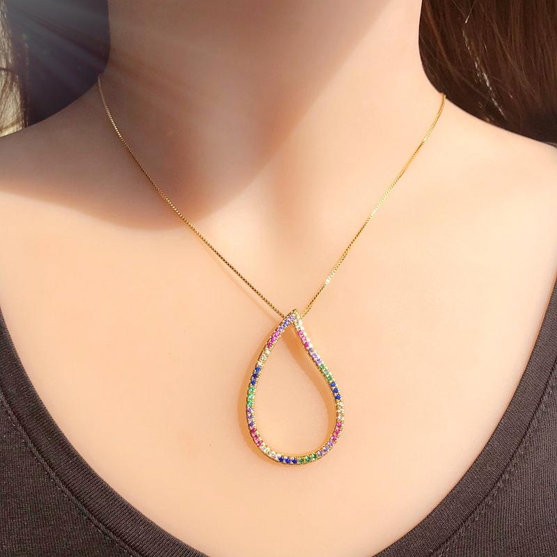 

WWJ Одежда высшего качества многоцветный кубический цирконий желтый золотой кулон ожерелье аристократические вечерние украшения жёлтый