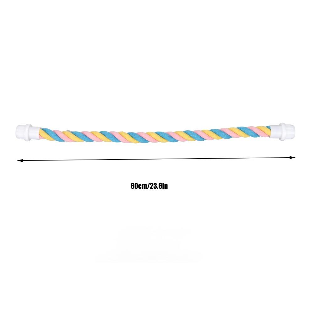 Comfortable Grip Bird Rope Perch Colorful Design Bendy Cotton Perch  For Parrots