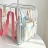Large Capacity Pvc Transparent Jelly Handbags Washing Bag Summer Outdoor Beach Tote Waterproof Swimming Storage Bag
