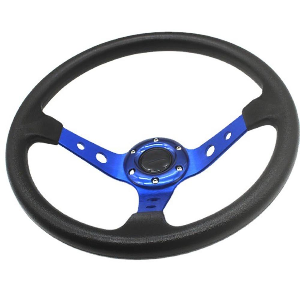 Racing Steering Wheels Universal 14 Inch/350MM Drifting Sport Steering Wheel Car Racing Steering Wheels PU 350MM For VW For BMW синий