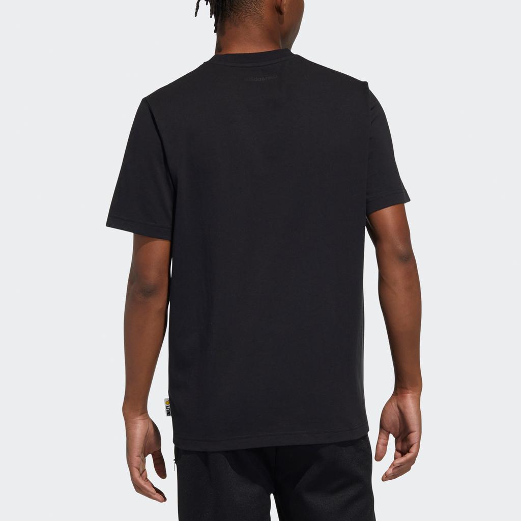 adidas Neo Smiley Face Print Sport Rundhals T-Shirt Herren Tops Schwarz H62013