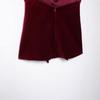 2024 Burgundy Velvet Sleeveless Top with Bow - European and American Winter Fashion Women's Clothing