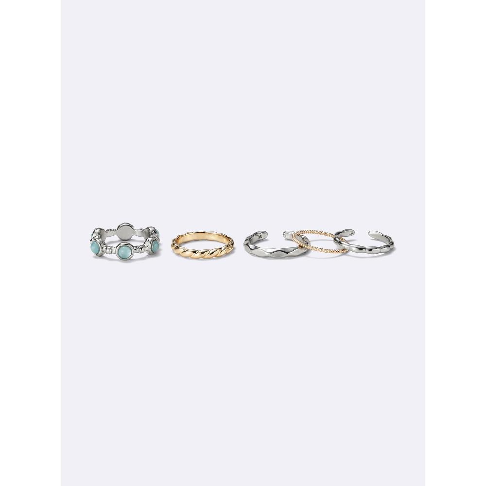 

Gu By Uniqlo Stone Ring 5p 85 SILVER/ONE SIZE