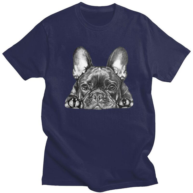 Custom Frenchie Dog French Bulldog T Shirt Men 100 Cotton Tshirt Casual Tees Streetwear Tshirt