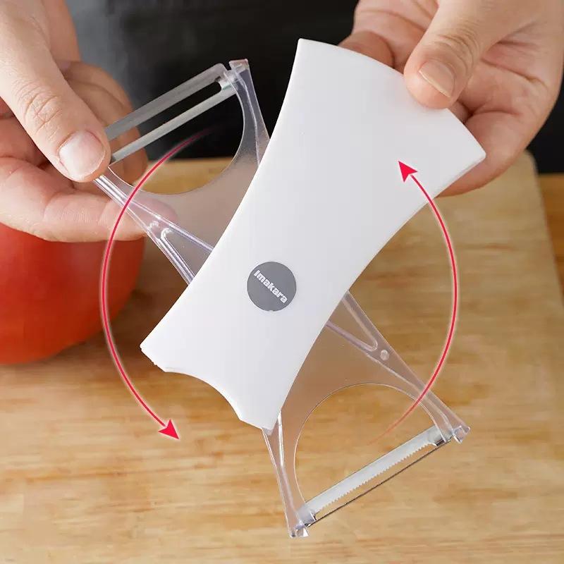 Japanese Vegetable Peeler Multi-Function Kitchen Peeling Tool for Potatoes Apples Ergonomic Fruit Peeler with Blade Guard