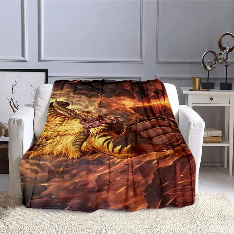 Game Monster Hunter Dragon Blanket for Children, Flannel Blanket, Soft and Comfortable, Home and Travel, High Quality