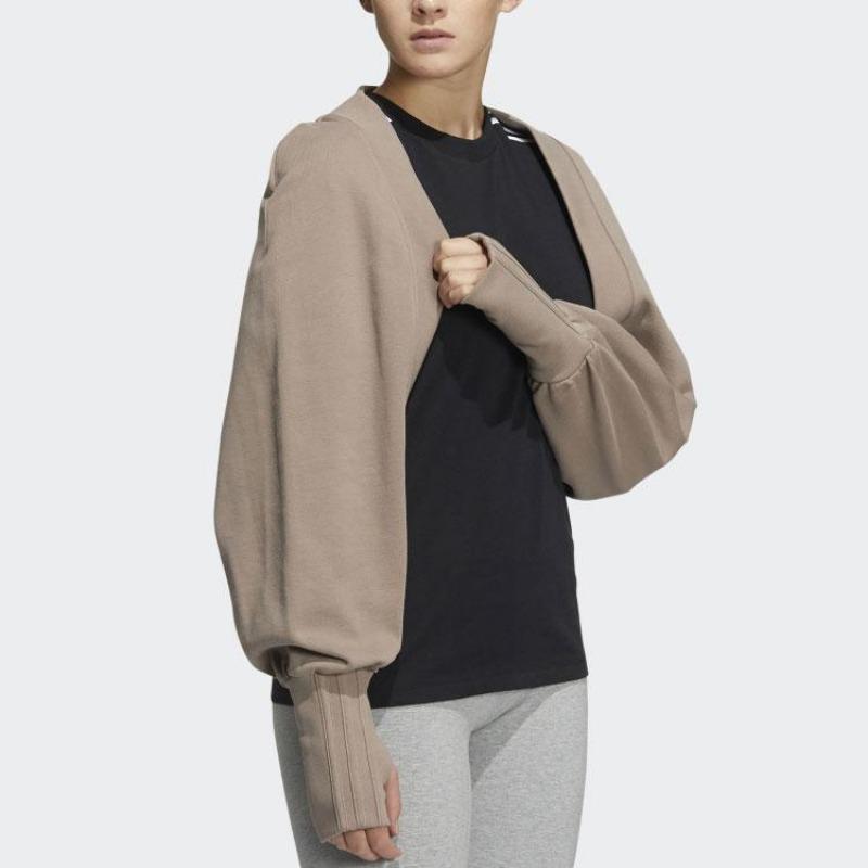 adidas Originals Women's Light Khaki Short Knit Bolero Cardigan HC3822
