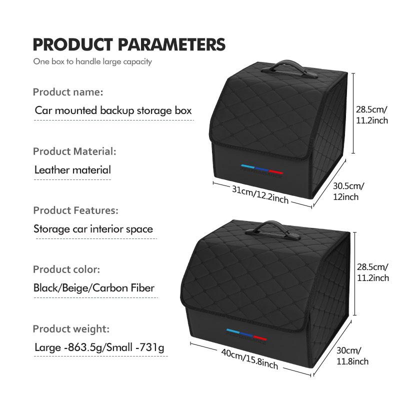 Car Portable Foldable Organizer Bag Leather Trunk Storage Box For BMW X1 X3 X4 X5 X7 G20 G38 F20 F39 F48 E46 E60 E36 E39