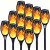 1/6/12 Pezzi Torce Solari da Esterno, Luce con Fiamme Vive Danzanti e Tremolanti per Giardino Paesaggistico Sentiero, Accensione/Spegnimento Automatico, per Decorazione Natalizia