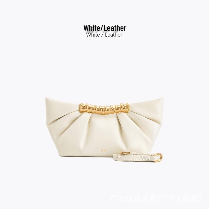 

JW PEI Metallic Pleated Clutch Leia - Fashionable Evening Crossbody Bag No Gift Box 27.5*9*14.5 cm