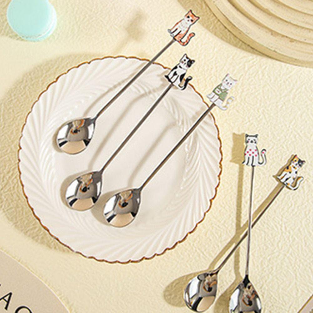 Polished Cat Fish Stainless Steel Spoon Japanese Korean Style Dessert Spoon Teaspoon Students