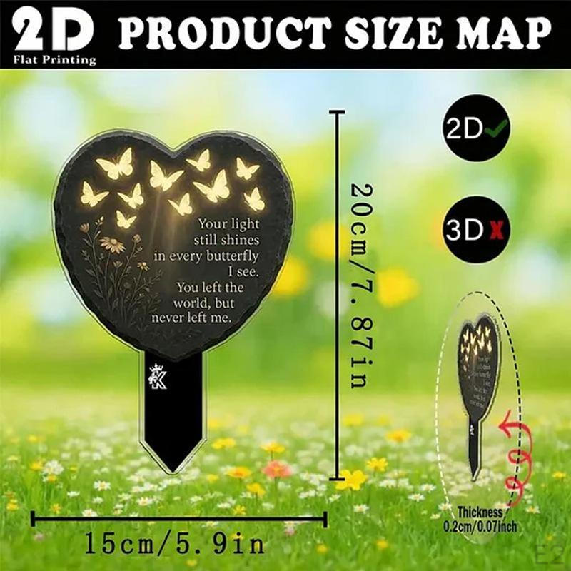 Decorative Garden Stake, Grave Yard Decor Butterfly Acrylic Gift Remembrance Plaque Memorial