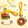 Gourmet Leather Burger Keychain - Cartoon Style Student Bag Charm and Unique Small Gift