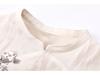 2022 Summer Ramie Print Women's Retro Travel Dress with Stand Collar & Short Sleeves