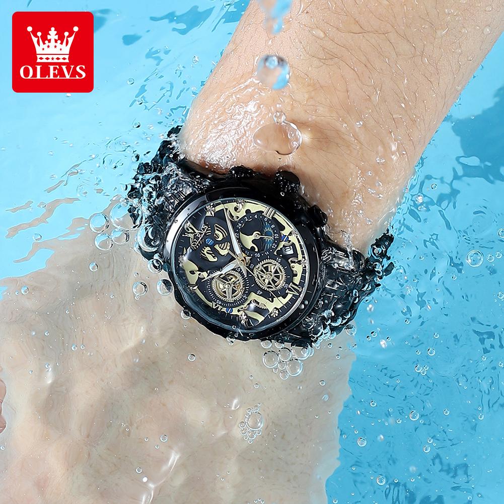 OLEVS Popular men watches fashion trendy 30m waterproof quartz watch for man date luminous Original brand Chronograph wristwatch
