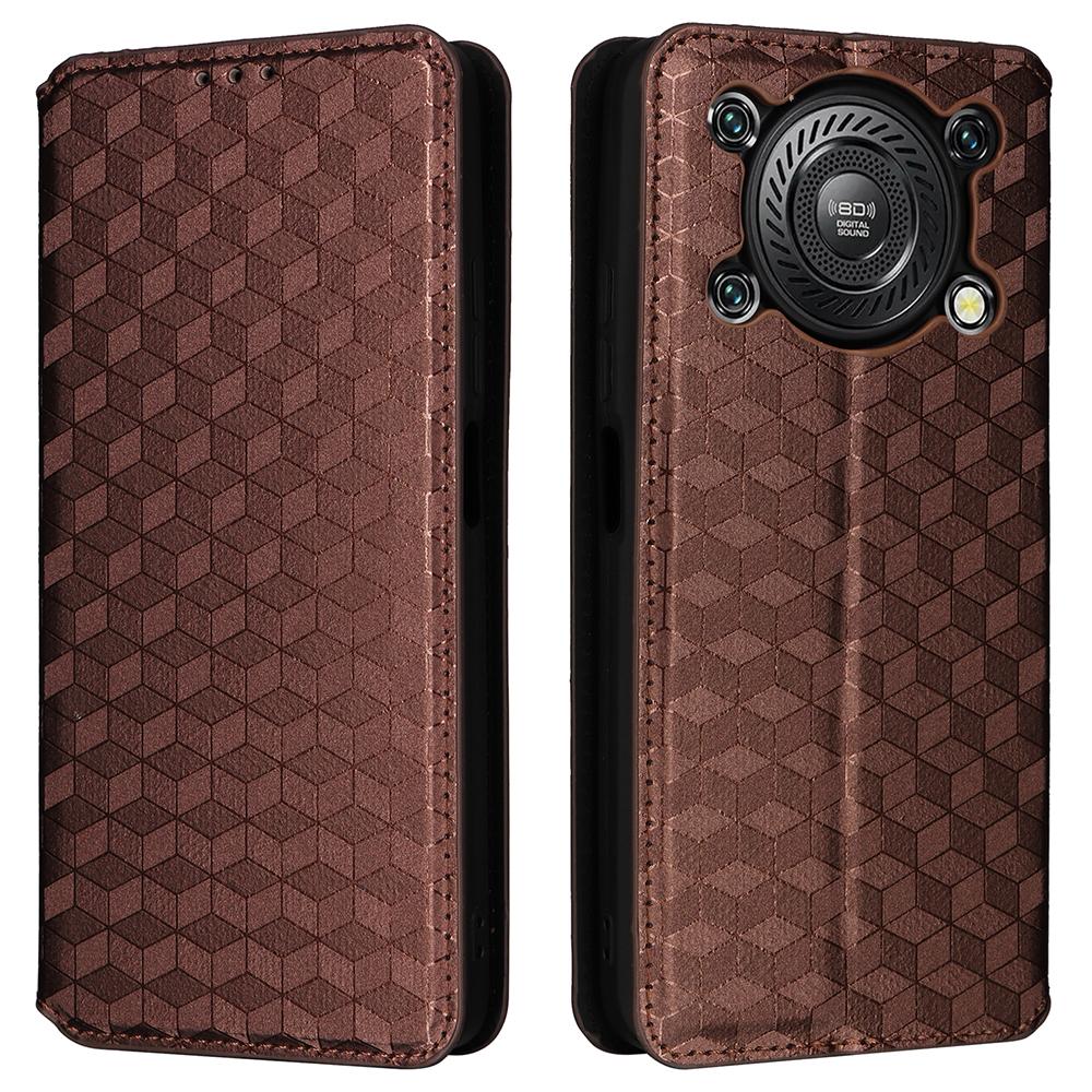 For Oukitel C60 Pro/C60 Case Wallet Rhombus Imprinted Leather Phone Cover
