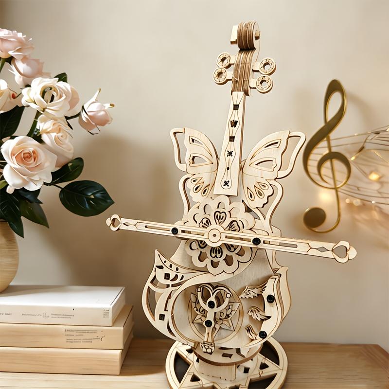 Decorative Logo Cello Model Kit - Handmade Wooden Cello DIY Display Item, No Electricity Required, No Moving Parts