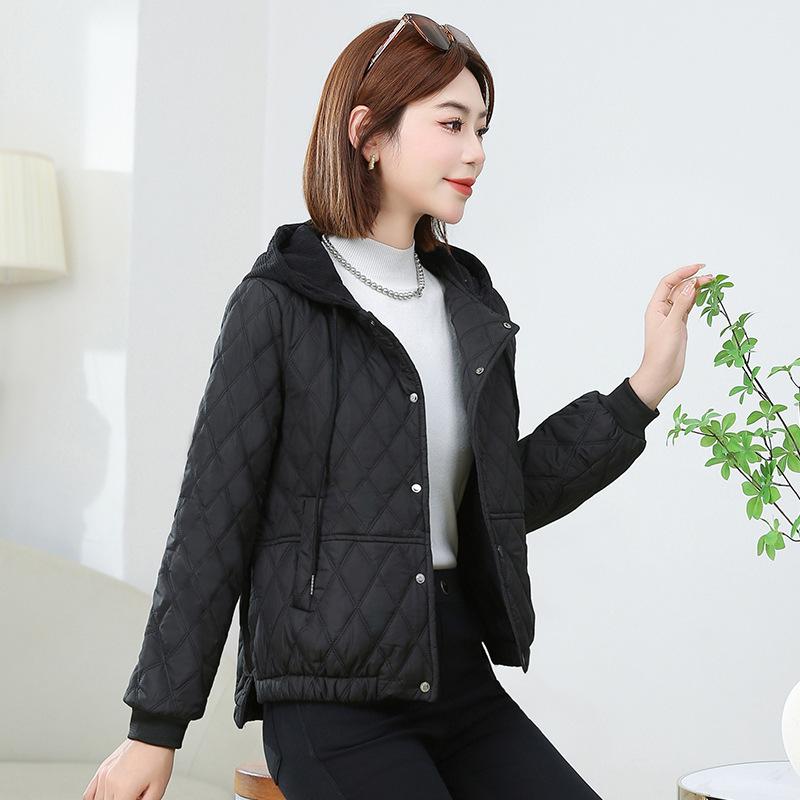 Down cotton-padded clothes women's embroidery short casual hooded cotton-padded clothes versatile warm women's short cotton jacket