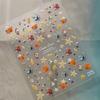 5D Ocean Nail Sticker Vacation Starfish Shell Coral Pearl Self-adhesive Nail Art Decal Fresh Seaside Vibe Manicure