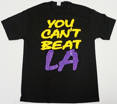 YOU CAN'T BEAT LA T-shirt Los Angeles Sports Tee Adult Mens Black New