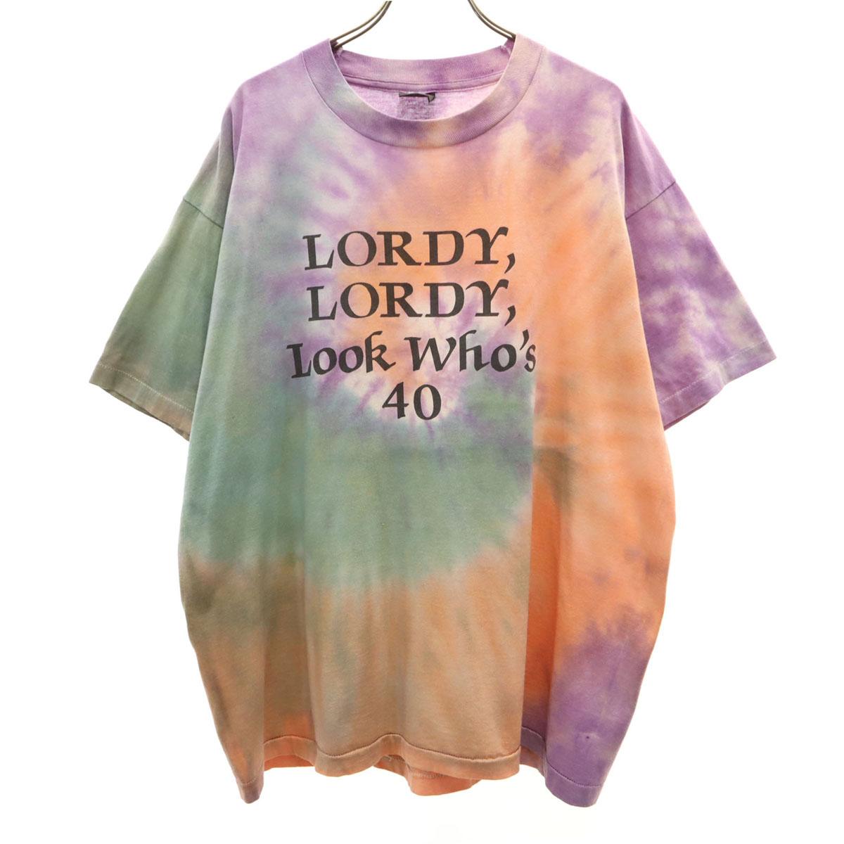 

SCREEN STARS BEST 90-е Сделано в США Винтажная футболка тай-дай с принтом-посланием Мужская Б/У