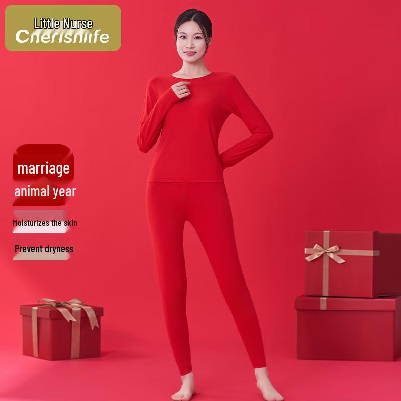 

Women s Modal Red Thermal Underwear Set L