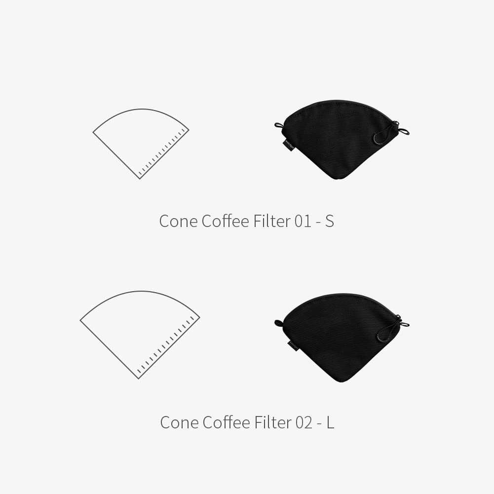 Watchget Coffee Filter Holder, Reusable Coffee Paper Filter Storage Bag for Cone-Shaped Filter Paper, V60 Waterproof Canvas, Perfect for Outdoor