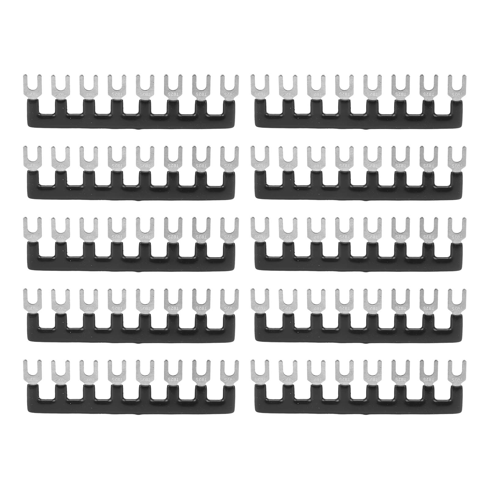 

10Pcs Terminal Strip 400V 25A Red Copper Flame Retardant PVC Fork Type Terminal Blocks for
