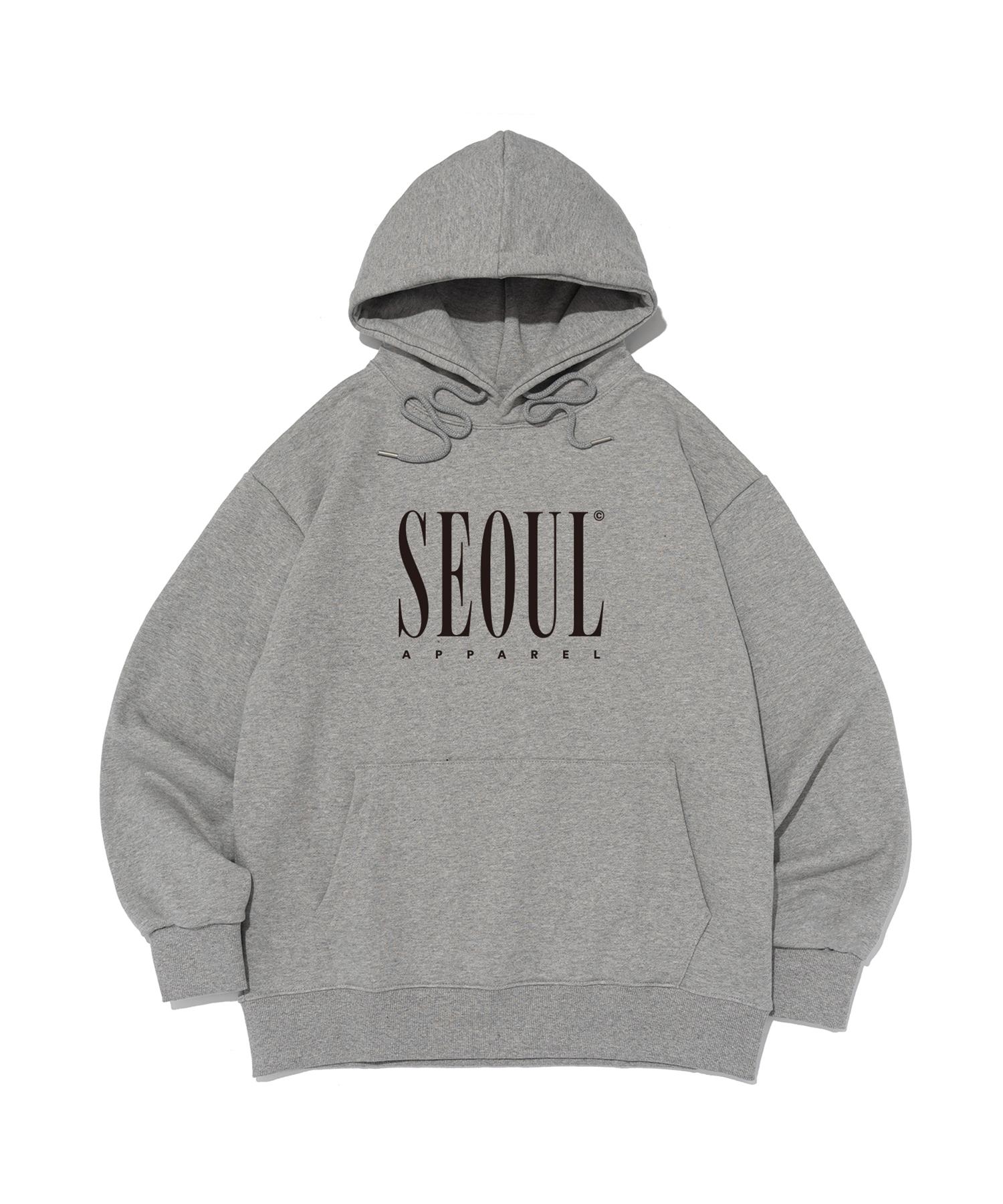Худи с логотипом-надписью Seoul Apparel (Меланж серый) Xl (Fleece-Lined)