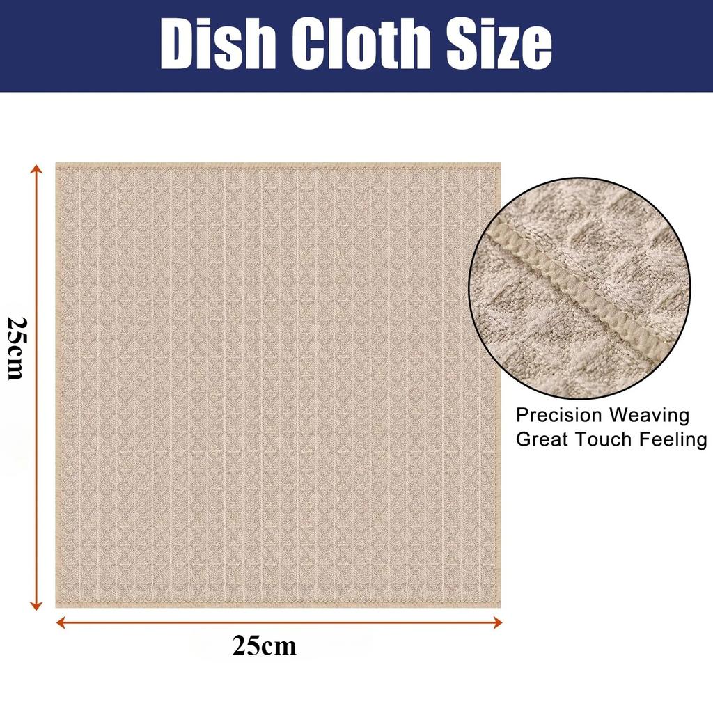 1/5pcs Kitchen Lock Edge Woven Towel High-quality Ultra-fine Fiber Waffle Cloth Reusable Super Absorbent Dishwasher Towel