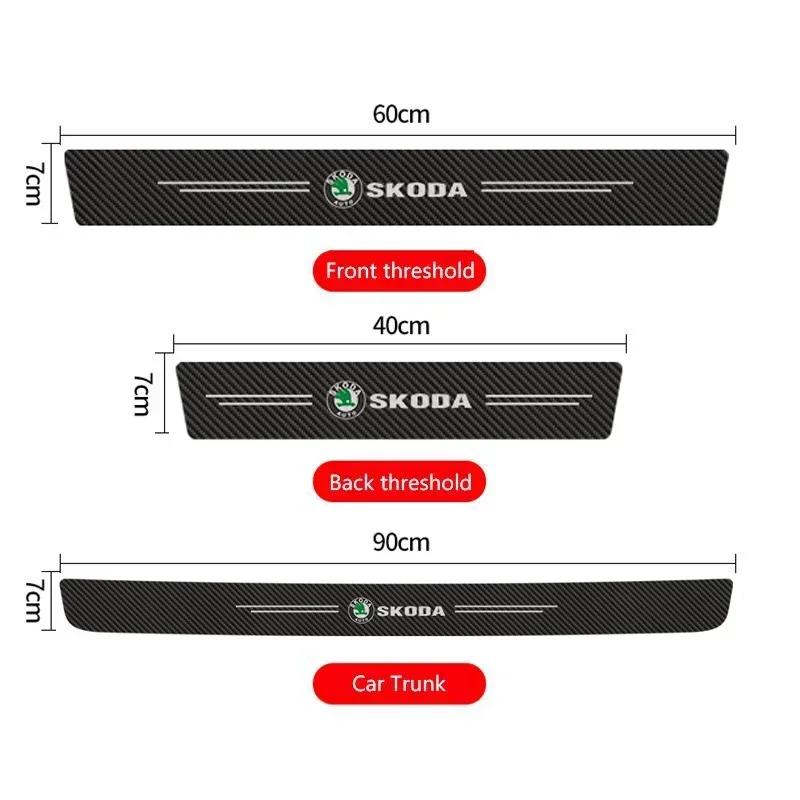 AEV1 Car Rear Trunk Protector Doorsill Anti Scratch Stickers For Skoda Yeti Kodiaq Karop Kamiq Rapid Fabia Octavia A7 Scala Superb