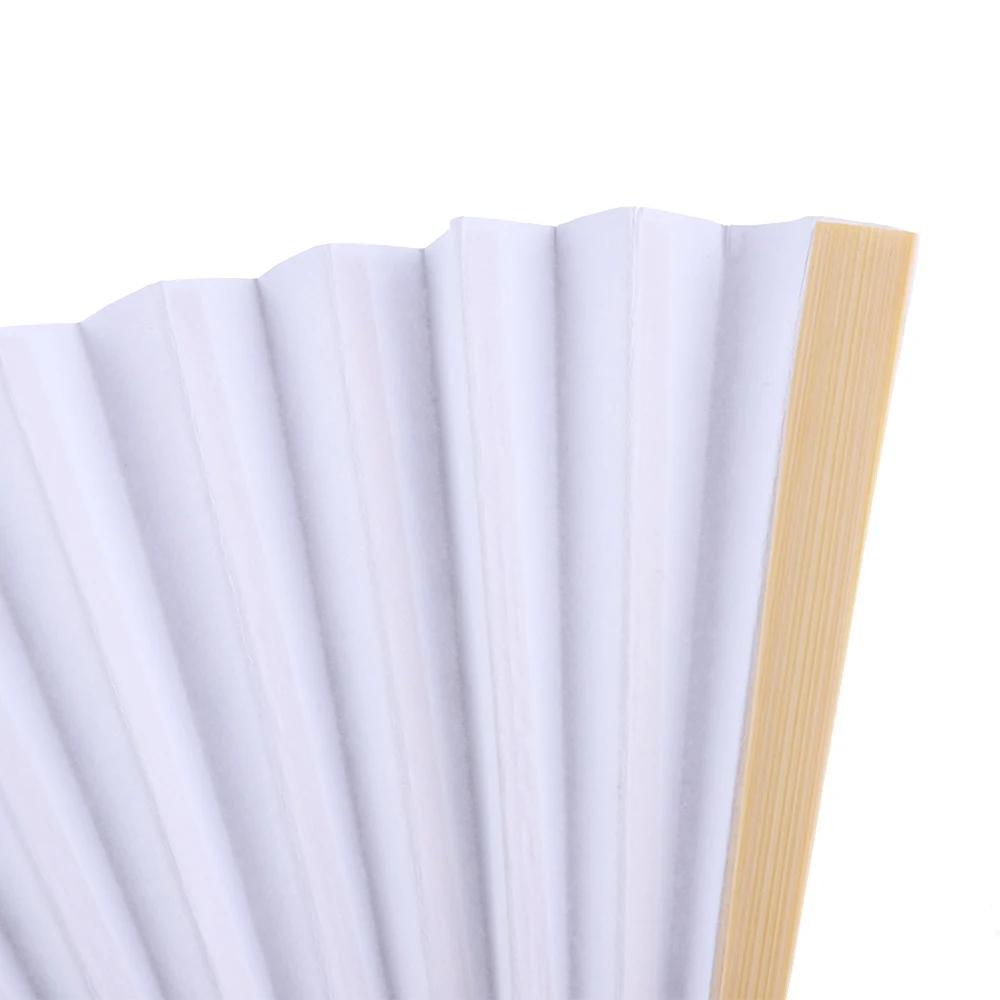 1-50pcs DIY Paper Bamboo Folding Fan Adults Children's Calligraphy Painting Practice Blank White Folding Fan Wedding Gifts