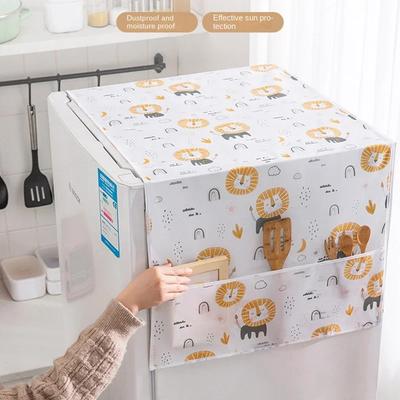 Home Washing Machine Dust Cover With Pockets Waterproof Cover Case Oven Microwave Top Protector Dustproof Fridge Dust Covers