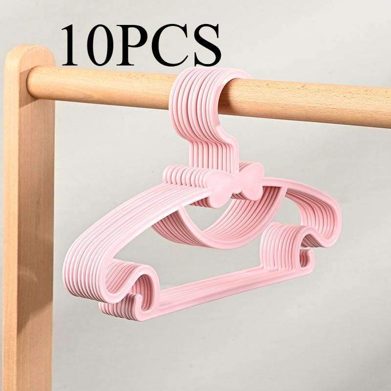 10PCS/set Colorful Clothes Hanger, Anti Slip Plastic, Cute Little Clothes Support, Home Clothes Rack