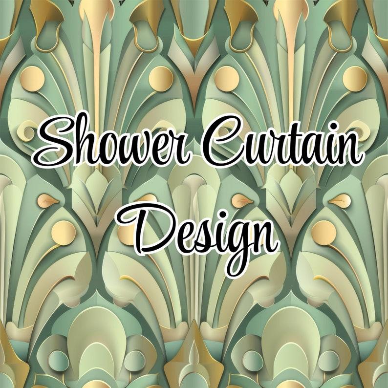 Vintage Art Deco Shower Curtain - Elegant Polyester, Vibrant Design, Designer Bathroom Decor