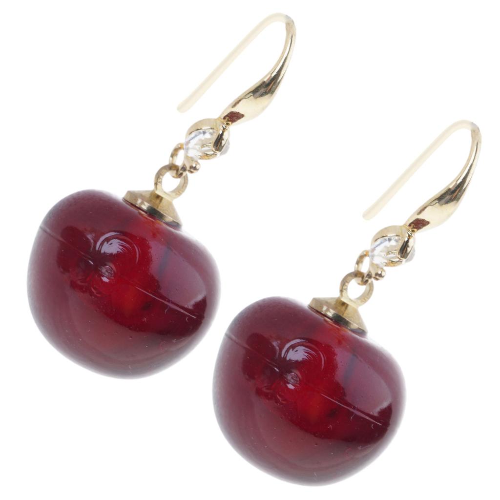 Sweet Cherry Earrings Fashion Dangling Jewelry Multifuntional Accessory Ear Jewelry for Collection and Daily Wear