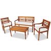 Day and Night - Day and Night Garden Furniture Set 4 Pieces and Cushions Solid Teak Wood