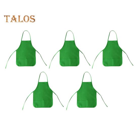 

5 шт. детских фартуков для рисования с 2 вместительными карманами, нетканые художественные фартуки для детей от 3 до 7 лет, водонепроницаемые многоразовые детские фартуки для поделок, кулинарии светло-зеленый