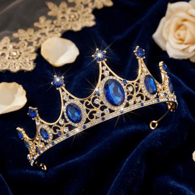 Rhinestone Queen Princess Crown Baroque AB Crystal Headwear Bridal Tiara Headband  Birthday Gift