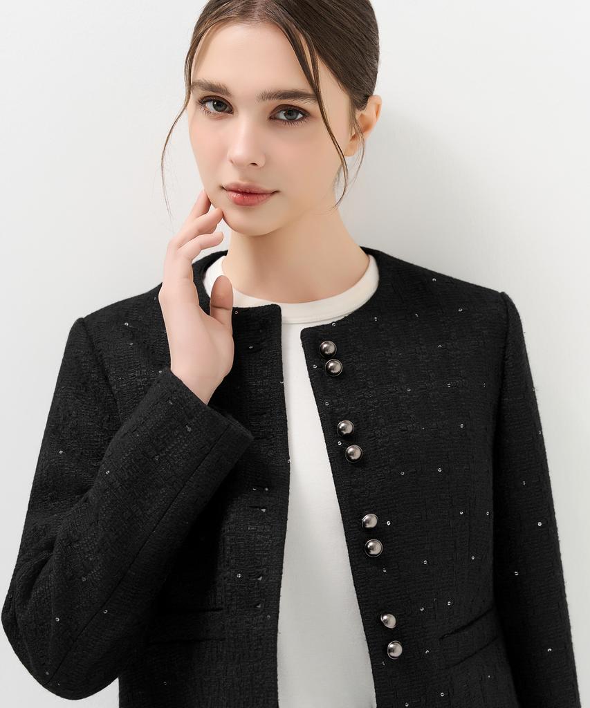Laneonkyulleoseu Tweed Midi Skirt_Black