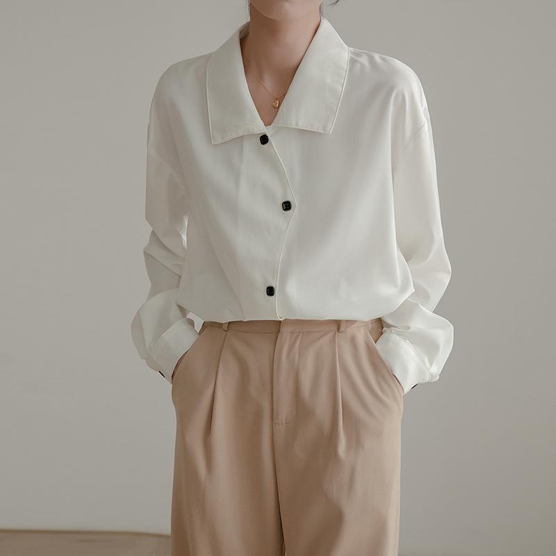 Elegant 2026 Women s White Long Sleeve Spring Shirt Extra Large