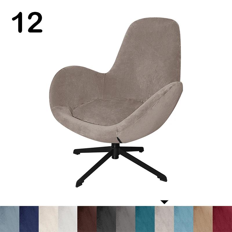 

Velvet Rotating Armrest Curved Elastic Casual Eggshell Chair Cover Backrest Makeup Chair Cover for Household Modern Style