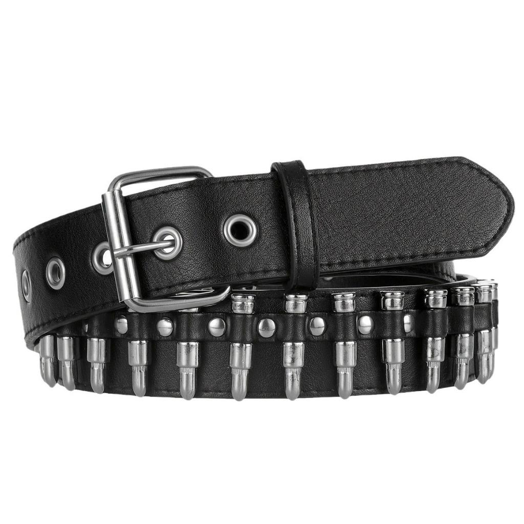 Bullet Belt Rivet Men'S Punk Style Belt Personality Decorative Belt Camouflage Outdoor Belt