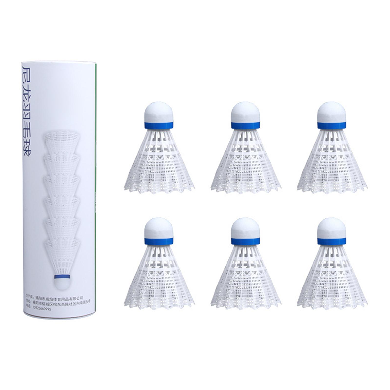 

6pcs Birdie Balls Badminton Balls Replacement with High Stability Nylon Feather Shuttlecocks Professional Shuttlecocks білий