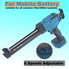 6 Speed Adjustable Electric Caulking Gun For Makita 18V Battery Cordless Caulking Gun Glass Silicone Gun With 450LM LED Lighting