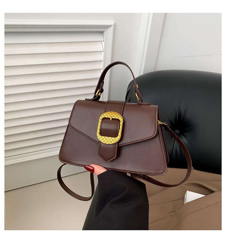 

Chic Urban Simple Design Small Handbag In Classic Black White And Khaki Colors кавовий