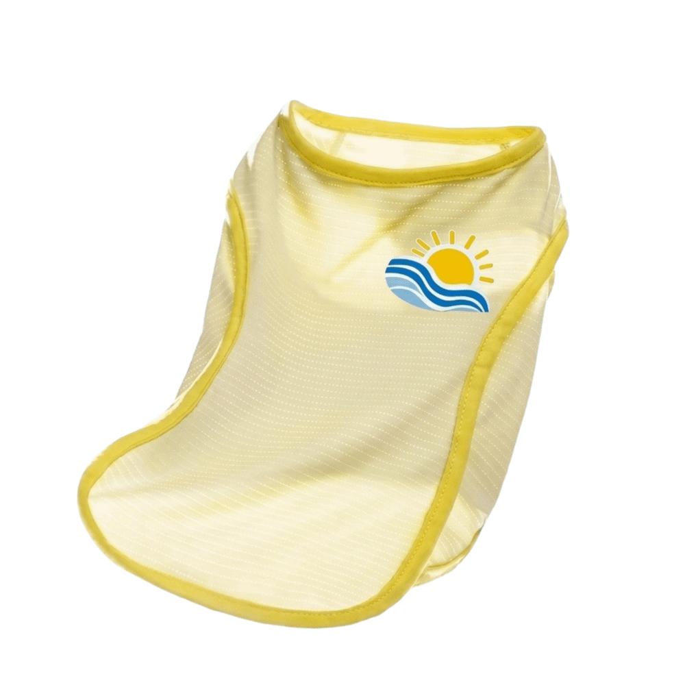 Pet Cool Clothes Breathable Pet Summer Vest Sleeveless Soft Dog Tank Top Lightweight Dog Cooling Vest Summer (Yellow,S)