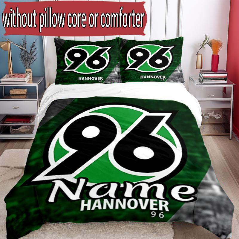 3pcs Duvet Cover Set (1*Duvet Cover + 2*Pillowcase, Without Core), Custom Name Hannover 96 Football Pattern Bedding Set, Home Bedroom Decor Gift