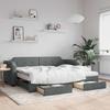 Vidaxl Sofa Bed With Drawers, Dark Gray, 80X200 Cm, Fabric