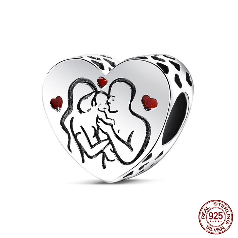 Copper Heart Shaped Warm Family Charm Bead Charms Bead Charms Ideal For 3mm Authentic Bracelets Diy Making Jewellery Mothers Day Gifts